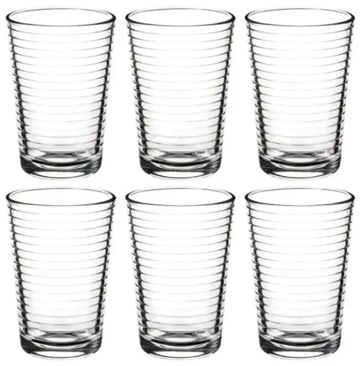 Pasabahce - waterglazen - Doro - set van 6 - 205ml - helder glas - elegant gouden randje