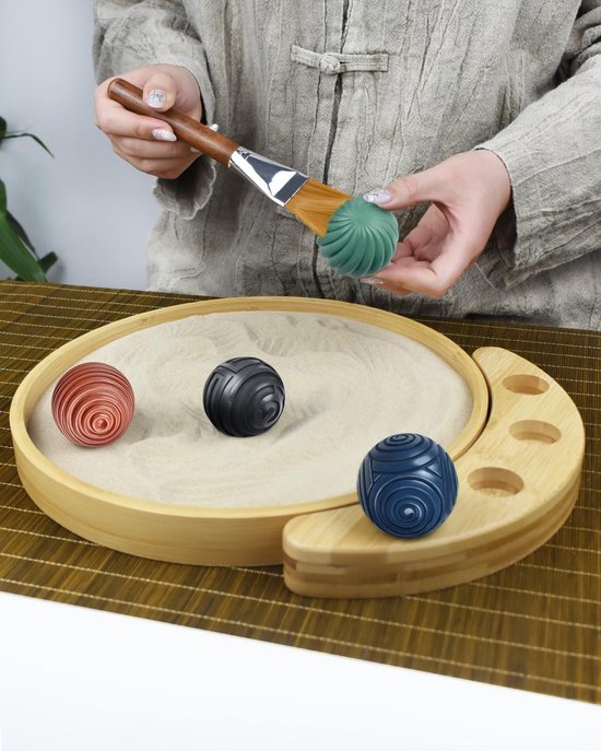 Mini Zen Tuin Set voor Bureau - Desktop Zandtuin met Harken en Decoratieve Stenen voor Ontspanning van MINI — afbeelding 2