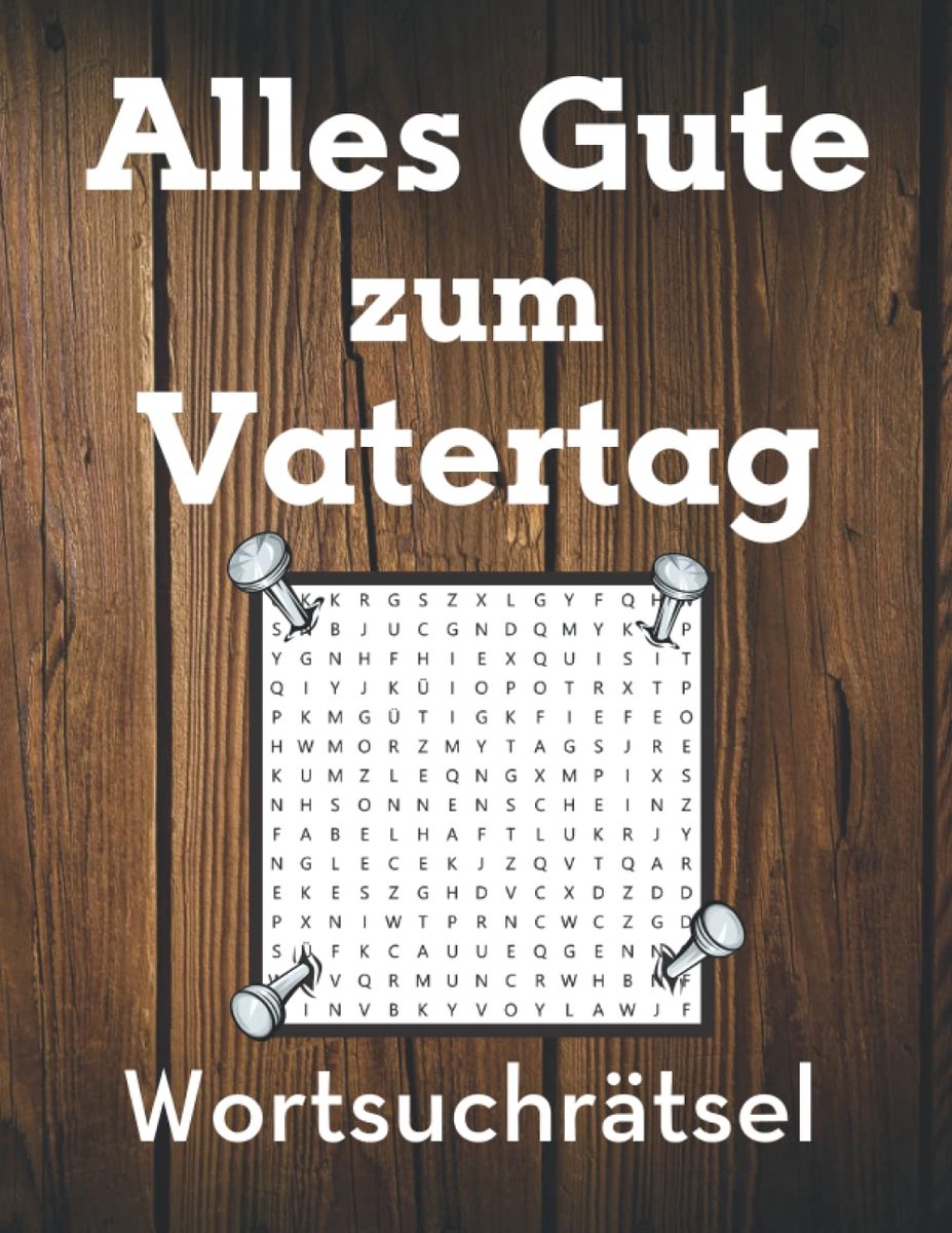 Woordzoekpuzzel Vaderdag Cadeau voor Papa en Opa - Leuk Prentenboek met Oplossingen