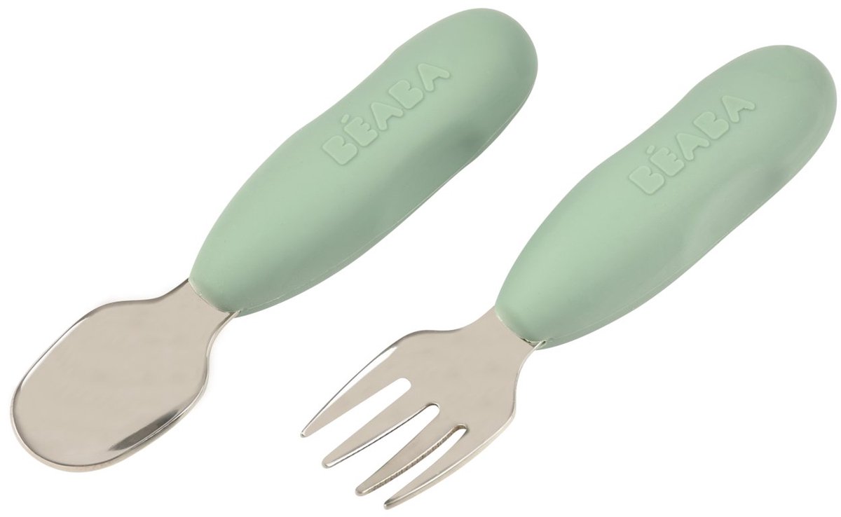 Béaba Pre-bestek - Bestekset - Set van 2 - Vork en lepel - Groen