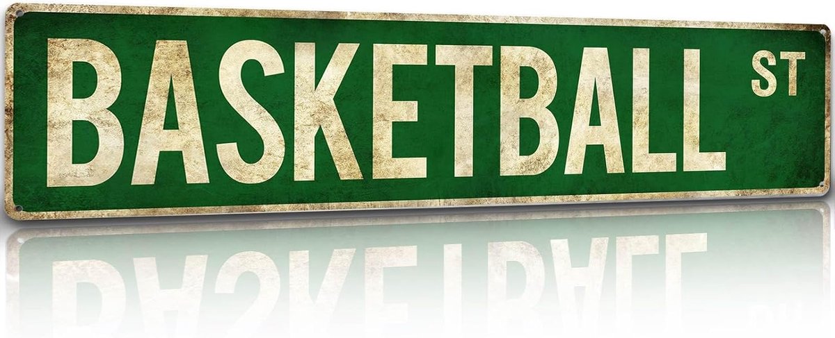 Decoratie Basketbal Muurdecoratie Vintage Straatbord voor Jongens en Tieners