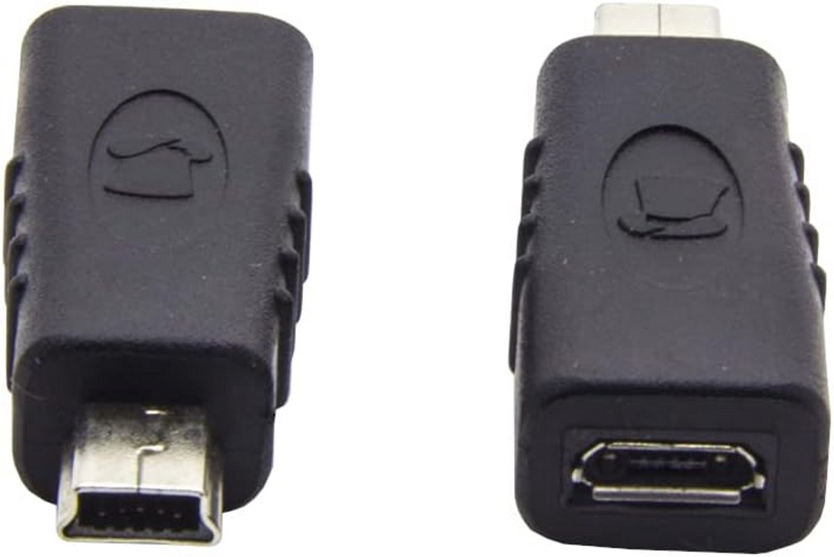Micro USB 2.0 naar Mini USB 2.0 Adapter Kabel (Zwart)