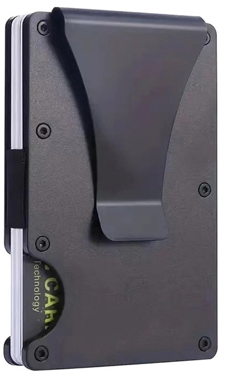 WiseGoods Premium Aluminium Pasjeshouder Met Geldclip - RFID Bescherming Voor Kaarten En Geld - Portemonnee - Portemonnees Zwart