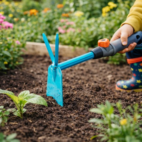 Gardena Combisystem Tuinhak. Junior . Werkbredte 5,5 cm. Staal.Turquoise/grijs van GARDENA — afbeelding 2