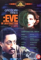 Filmcover 'Eve Of Destruction' met Gregory Hines en een vrouwengezicht met gaas.