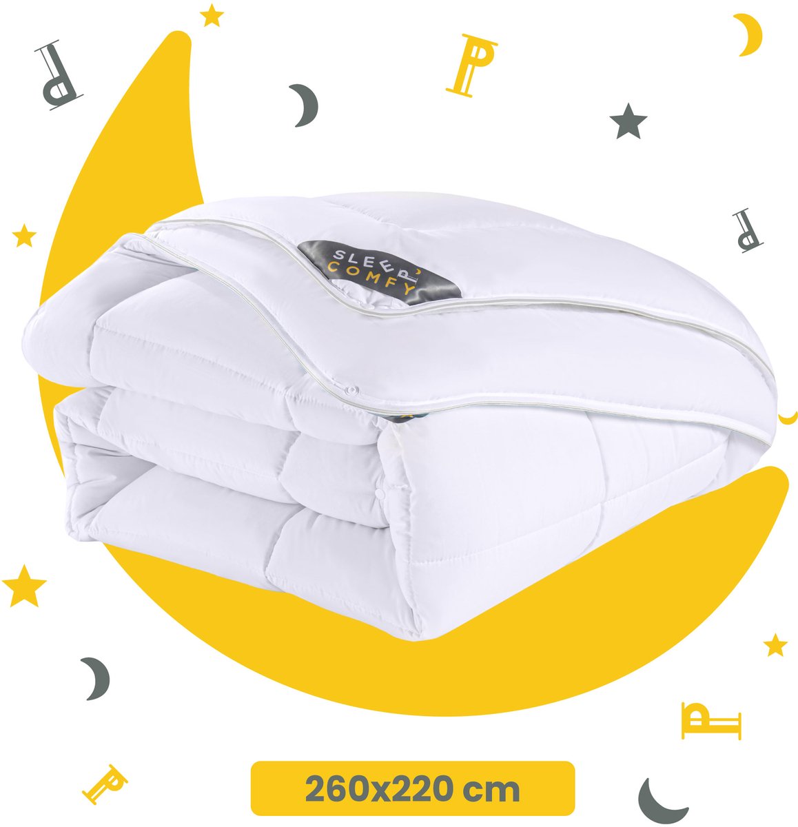 Sleep Comfy - Hotel Kwaliteit 4 Seizoenen Dekbed | 260x220 cm - Anti Allergie Dekbed Met Twee Delen - 3 in 1 Dekbed - Comfort & Ademend - Eenpersoons Dekbed- Zomerdekbed & Winterdekbed