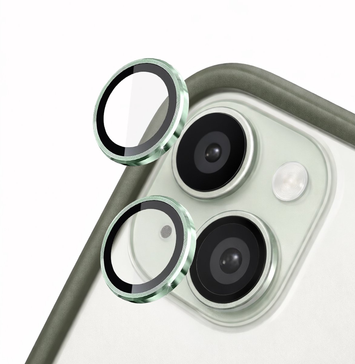 Rhinoshield, Lens Protector geschikt voor iPhone 15 / 15 Plus - Anti-Scratch, Groen