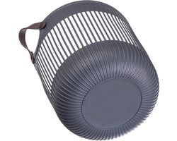 KADAX Grote opbergmand 40 x 32 cm, organizer voor woonkamer, kinderkamer, badkamer, speelgoedmand met hengsels, plastic wasmand (antraciet)