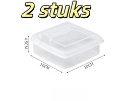 2-delige kaasbewaarcontainer - Koelkast - Afdichtend voor fruit - Veelzijdig - Voedselbewaarcontainer - Geschikt voor het bewaren van boter, ham, enz. - 10*10*4,5 cm - Transparant