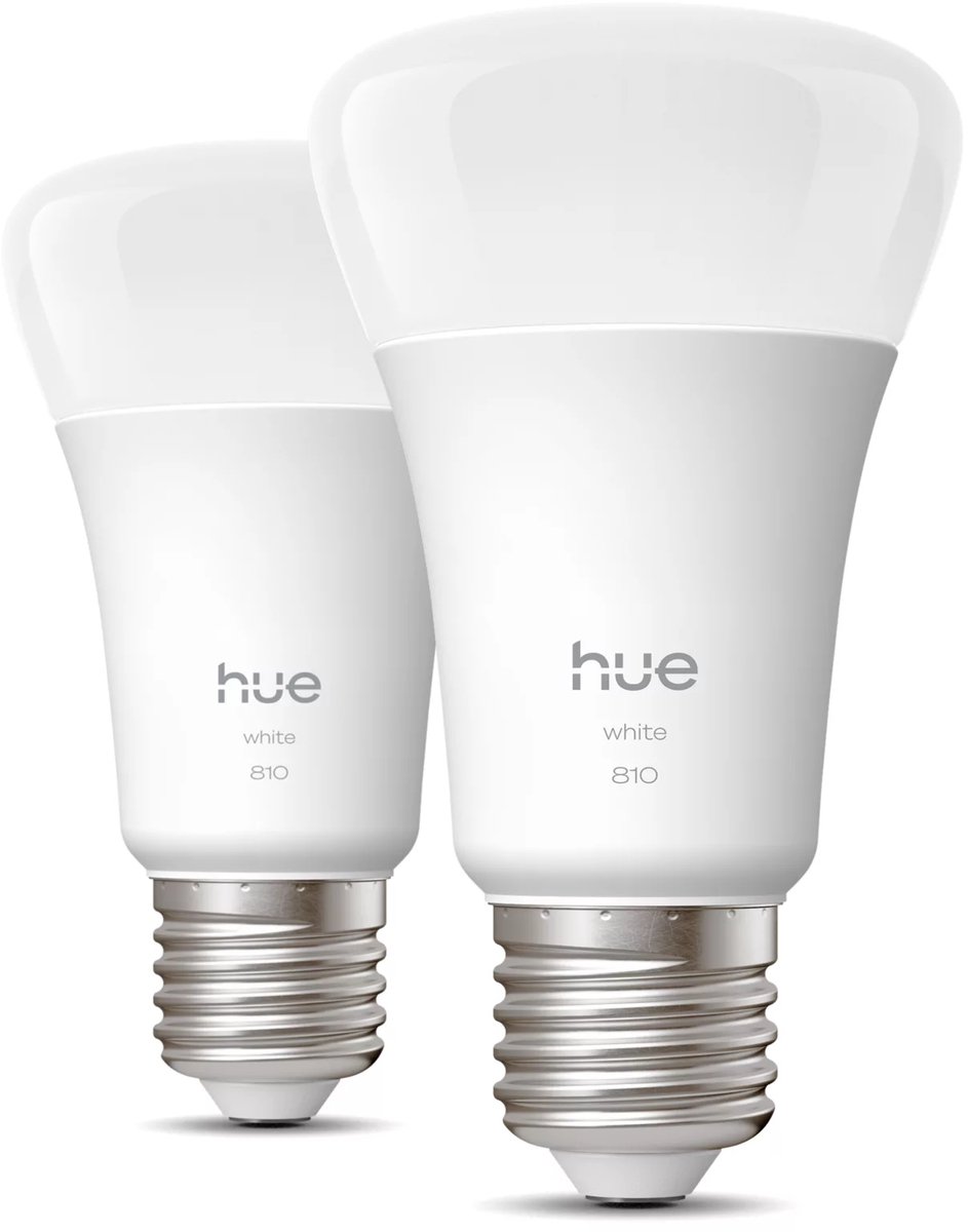 Philips Hue Slimme LED A60 lamp, Warm Wit Licht, E27 Fitting, 2-pack — afbeelding 3