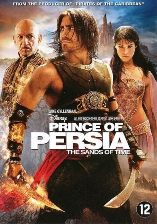 Drie hoofdrolspelers van Prince of Persia: The Sands of Time, met Jake Gyllenhaal vooraan.