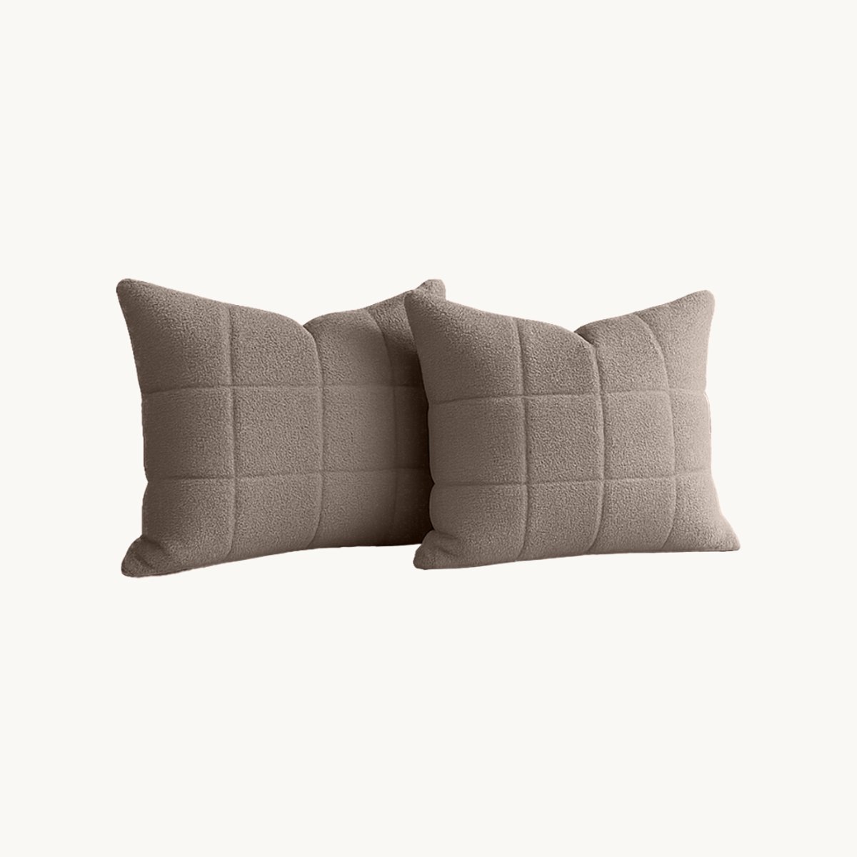 Y-NOT Kussenslopen Set - Vol & Gevoerd Teddy Taupe - 60x70 cm - 2-pack - Zachte Kussenhoezen voor Comfortabele Nachtrust