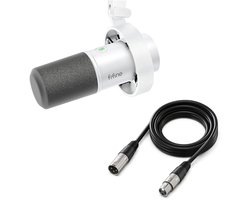 FIFINE K688 - Met XLR - USB / XLR - Dynamische Microfoon - Streaming - Podcasting - Gaming - Geschikt voor PS4 / PS5 / PC - Wit