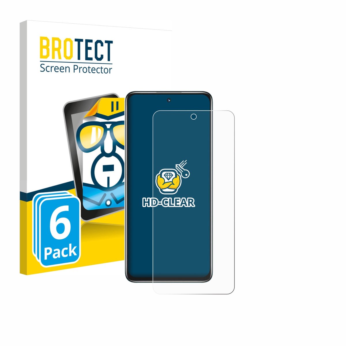 BROTECT - Screenprotector voor Huawei Nova Y73 - Folie Beschermfolie transparant 6 Stuks