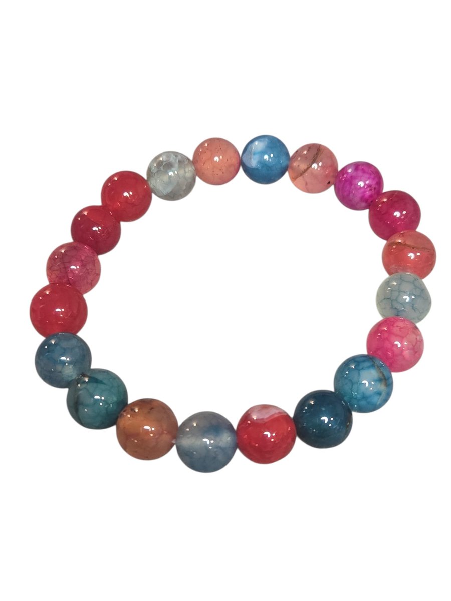 Gekleurde agaat armband.
