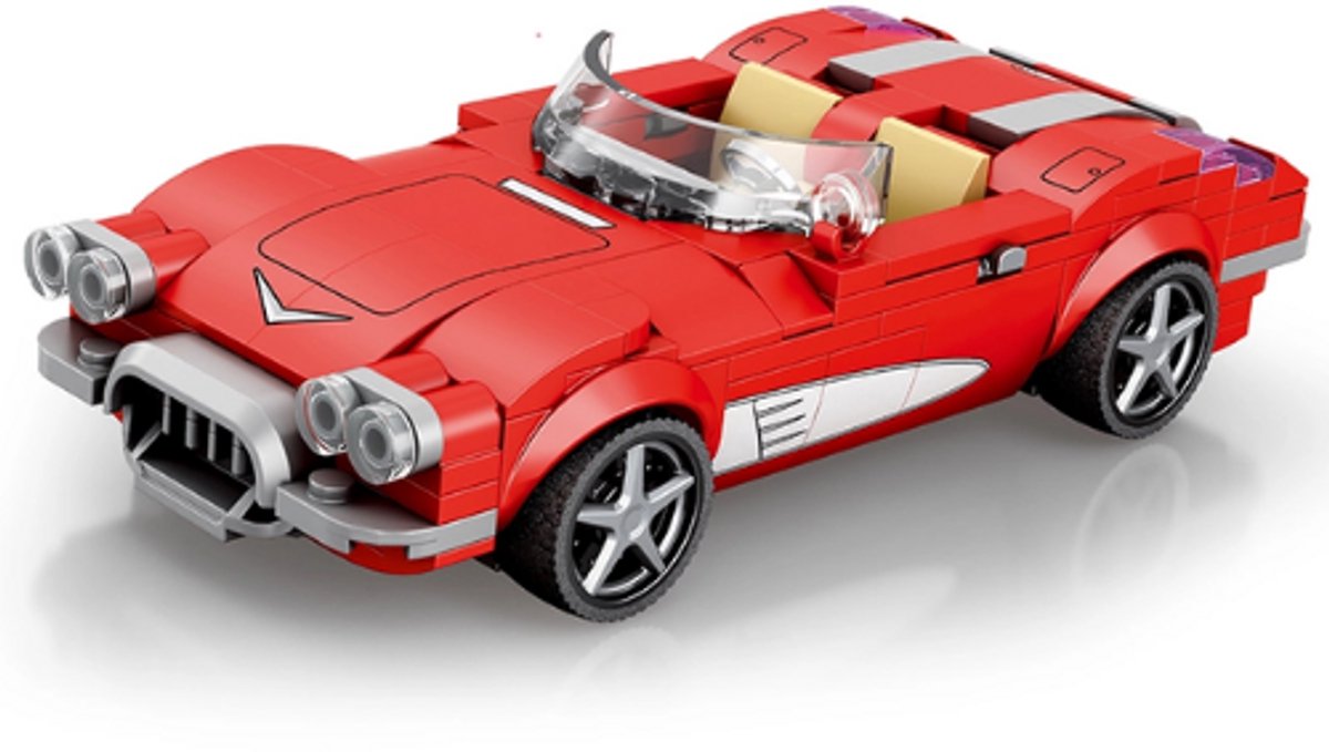 Reobrix 808 - raceauto speelgoed - Corvette - rood - 311pcs - 14+
