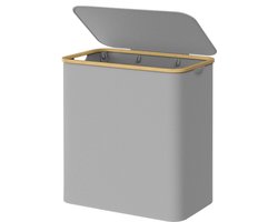 SONGMICS - Wasmand - Wasmand met 3 Vakken - Opvouwbaar met Deksel - Afneembare Waszak