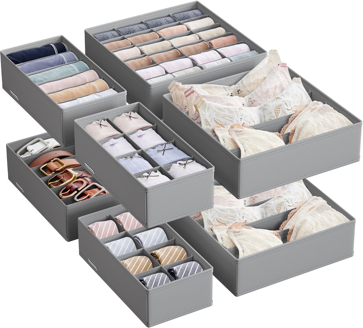 SONGMICS - Lade Organizer - Ladekast Organizer Set - Opvouwbare Lade Organizer - Voor BH's Sokken Stropdassen
