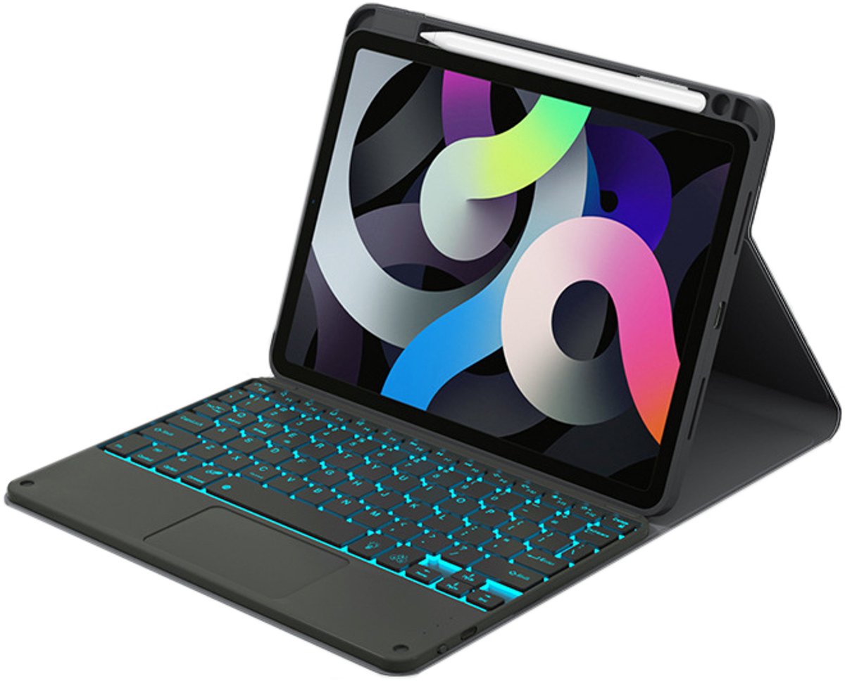 Tablet Hoes met Verlicht Toetsenbord & Touchpad, compatibel met iPad