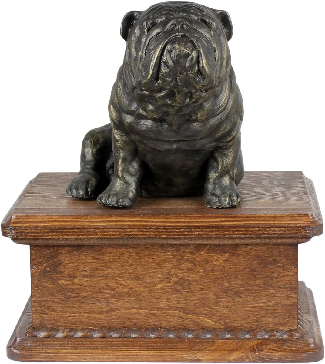 Honden Urn - Gedenkteken As - Huisdier Herdenking - Koud Gegoten Brons - 83x114x43" - Engelse Bulldog