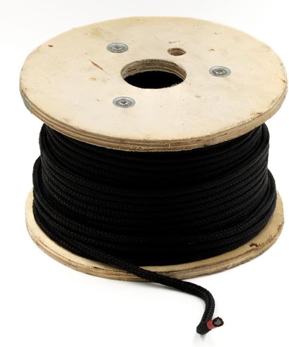 Gevlochten Touw - PP Koord - Vastzetten & Bevestigen - Hoge Trekkracht - 24mm Diameter 5m - Zwart