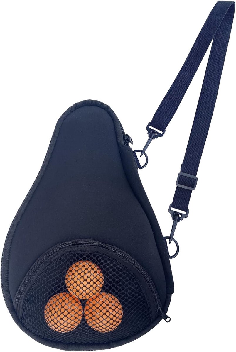Tafeltennis racket hoes - Ping pong tas - Bescherming en transport - Met balvak - 30x19x3 cm - Zwart