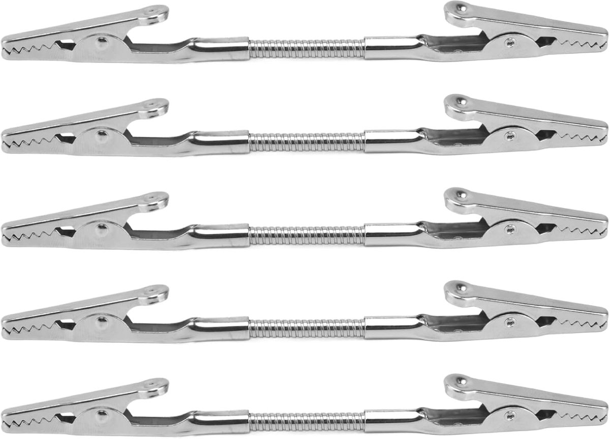 Dubbele Kop Clips - Memo Houders - Decoratie Kaarten - Buigbaar Metaal - 12.6cm Lengte - Zilver