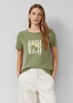 s.Oliver - female - Katoenen T-shirt met frontprint en pailletten