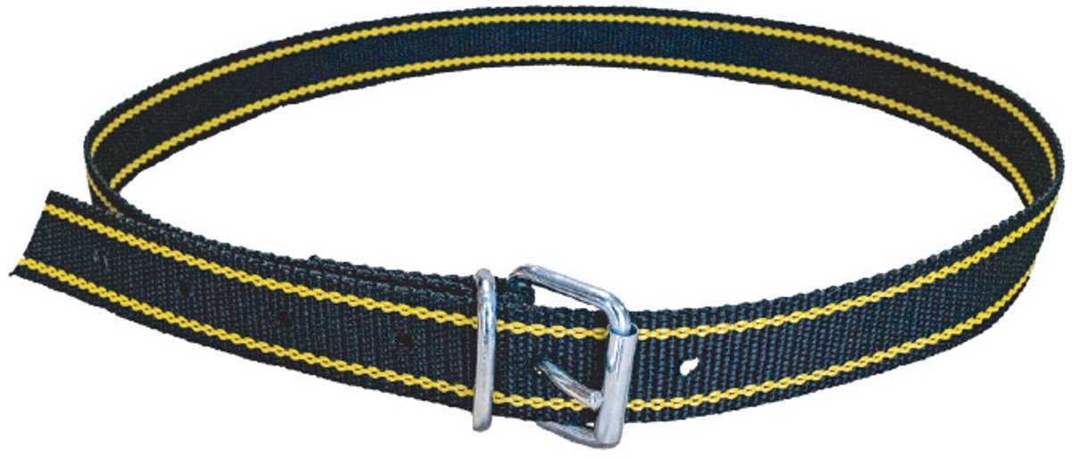 Halsband met gesp 130 cm - Zwart/Geel - 40 mm breed - Nekriem voor veemanagement