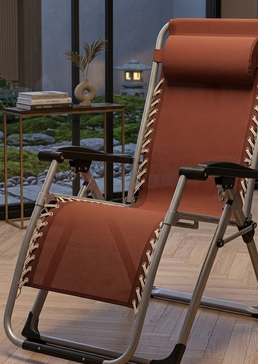 ComfortRelax Zero Gravity Ligstoel Extra Breed Opvouwbaar 200kg Belastbaar Verstelbare Relaxstoel Tuin Balkon Strand Camping Opklapbare Ligstoel met Hoofdsteun