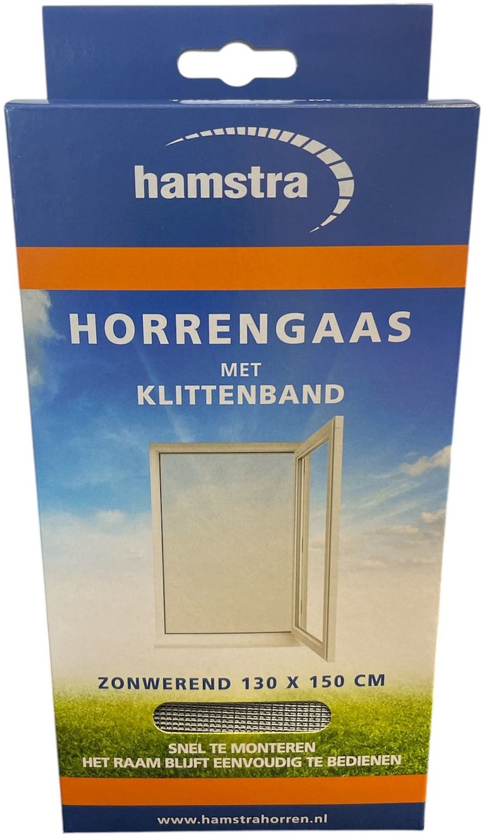 Hamstra horgaas met klittenband - zonwerend - zilver - 130x150 cm