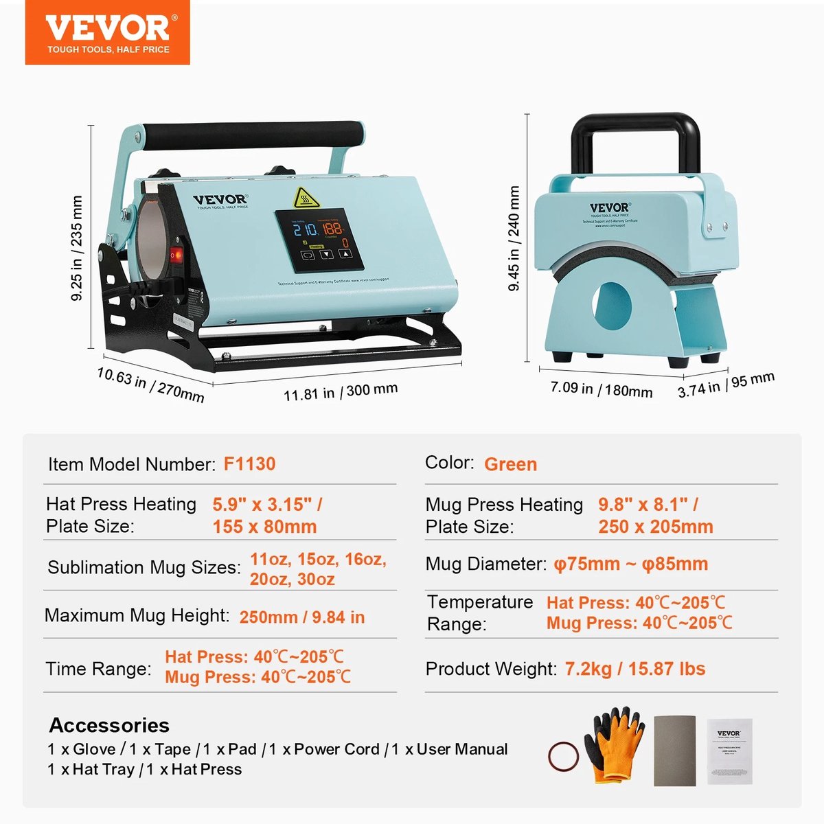 Zolara Draagbare Hoedpersmachine - Wit - Multifunctionele Hittepers voor Petten, T-Shirts en Textiel - Transferpers - Hittepers - Bedrukken - Drukker - Warmtepers - DIY kleding bedrukken - Canvas