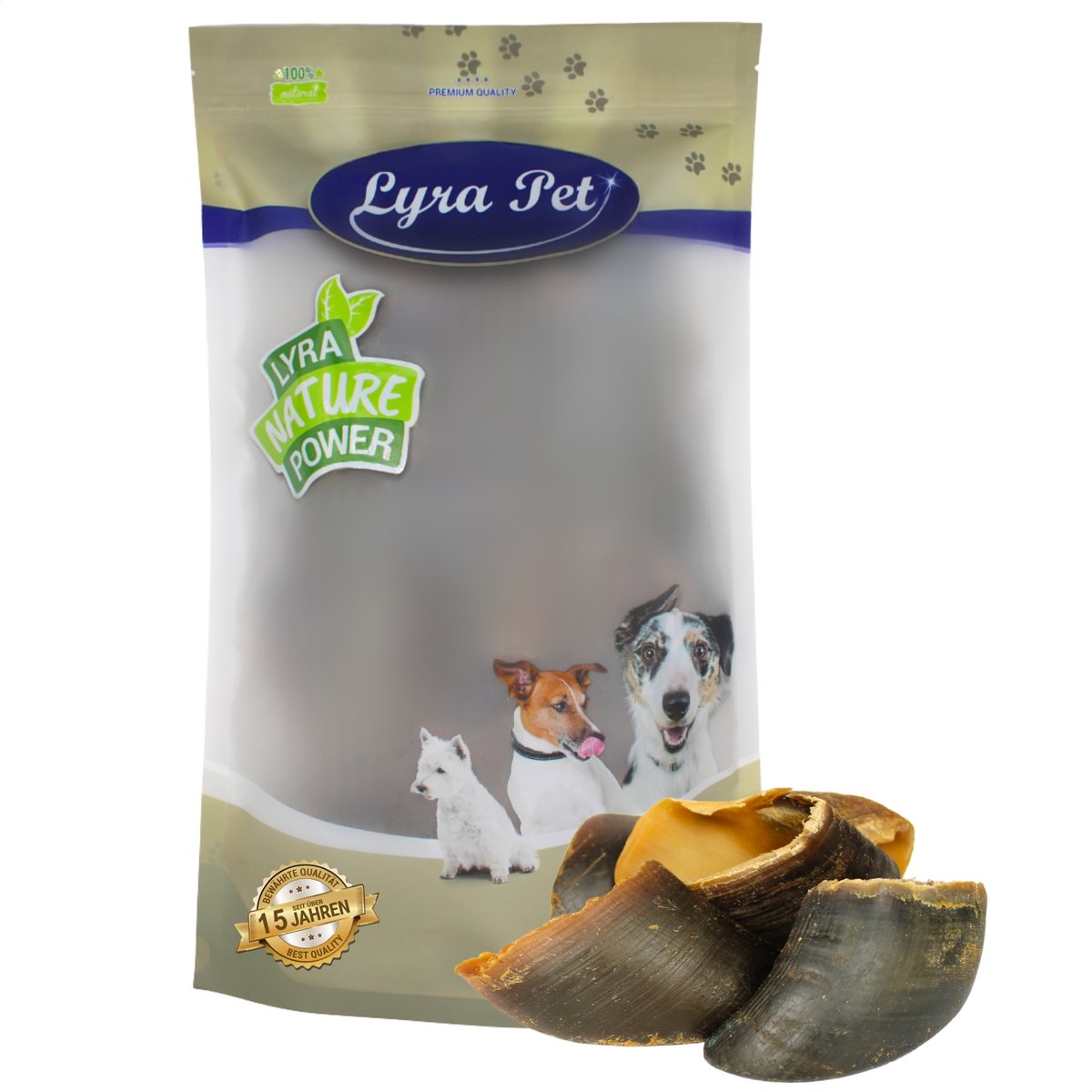 15 stuks. Lyra Pet® Runderhoeven ca. 1,2 kg