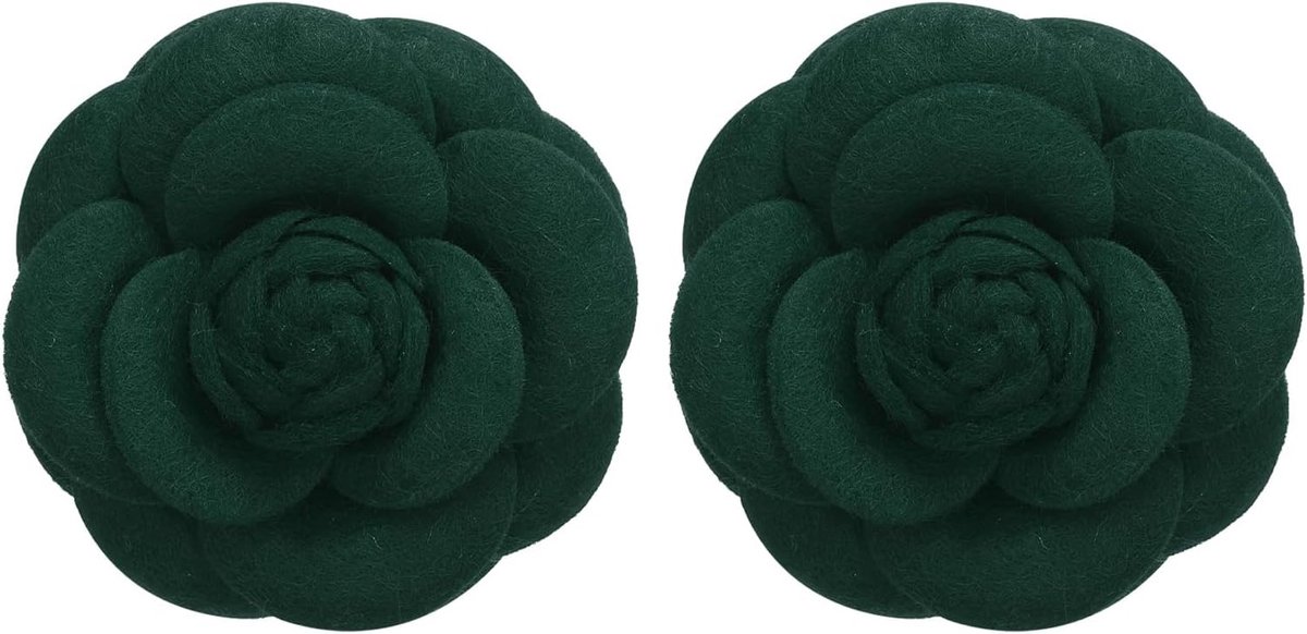 Bloemen Broche - Bloem Speld - Kleding Decoratie - Handgemaakt Uiterlijk - 7cm Doorsnede - Donkergroen