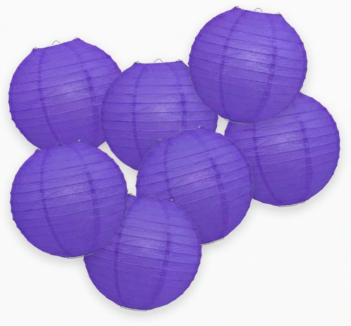 7-set LMPN® papieren lampionnen - paars - 25cm - paarse lampion