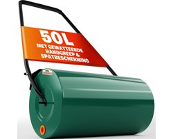 Gardebruk Tuinwals - 50L Volume 60 cm Staaltrommel Vuilvanger - Groen