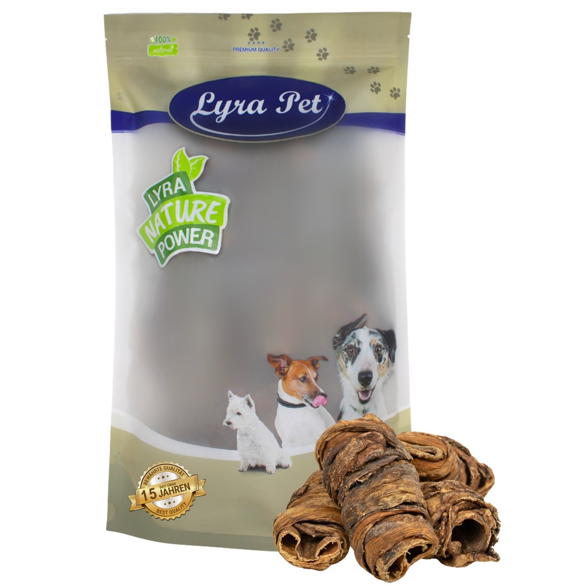 1 kg Lyra Pet® Wrap gemaakt van runderlong en -stengels