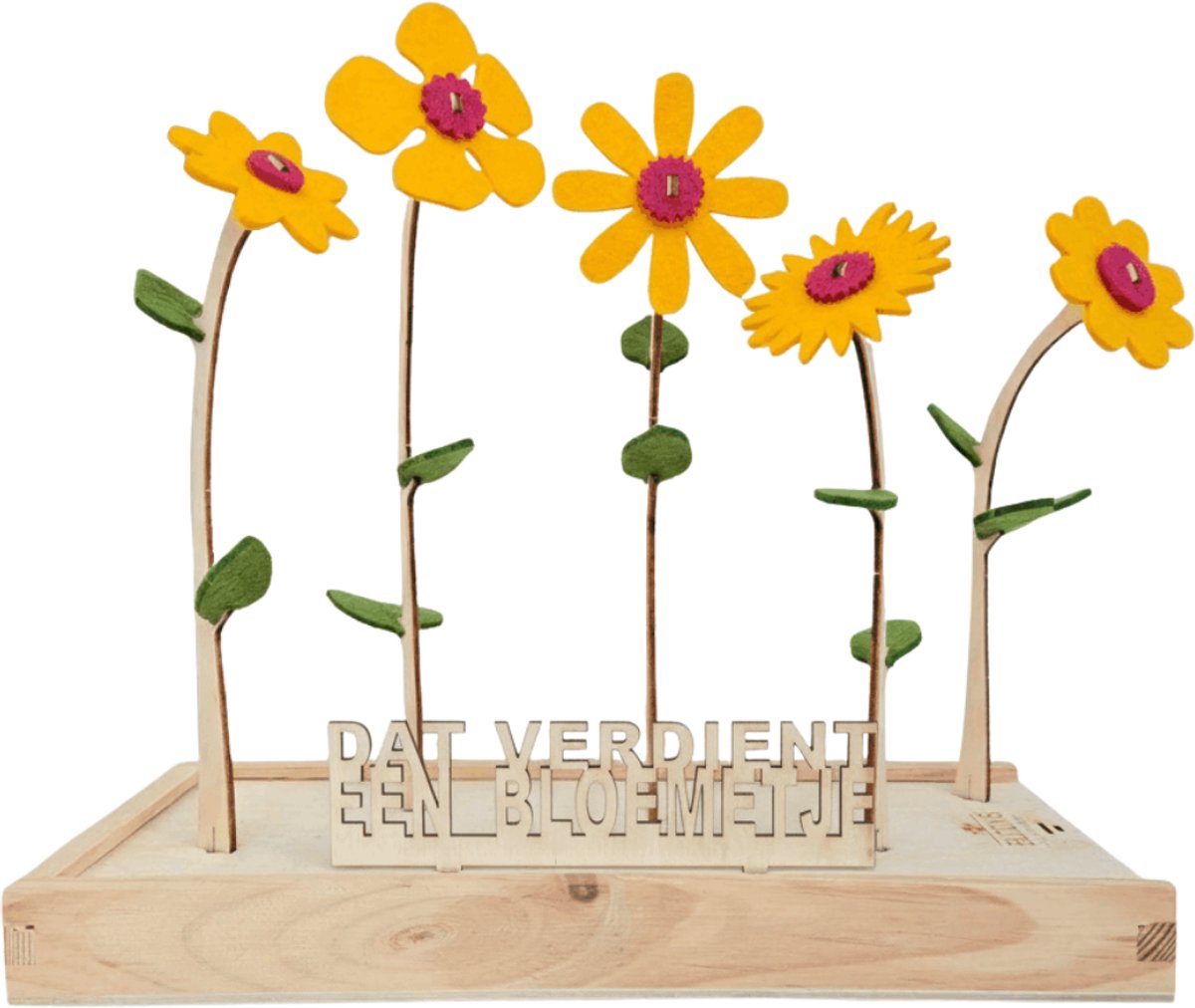 Happy Blooms vilten bloemen – Dat verdient een bloemetje – brievenbus cadeau