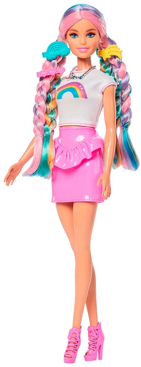 Barbie Modepop met extra lang schitterend regenbooghaar en 12 stylingaccessoires — cadeau in Spellen & Speelgoed - foto 8