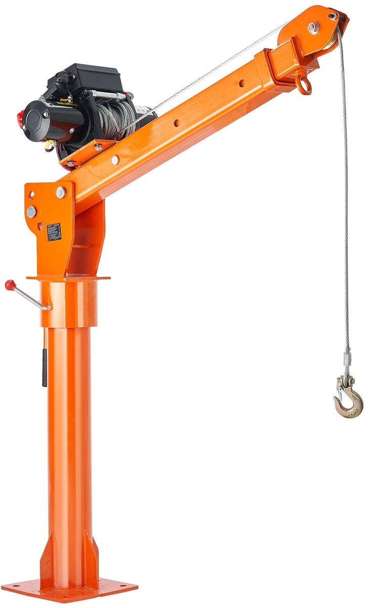 Cellista Pickup Kraan 500kg - Elektrische Hijskraan met Lier - Autokraan Laadkraan - 360° Draaibaar - Opklapbaar - Takel Kraan