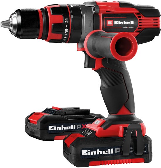 Einhell Accu Klopboor-/ Schroefmachine TE-CD 18/48 Li-i Kit - Power X-Change - 18 V/Li-Ion - Met impactfunctie - 2 snelheden - 48 Nm - Incl. 2x 2,0 Ah accu en lader