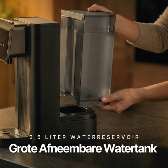 Distributeur d'eau chaude Seeger - Bouilloire instantanée - 2,5 litres - 8 températures - Définissez votre propre quantité - SGR1150BK