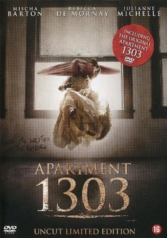 DVD-hoes van Apartment 1303 met tekst en afbeeldingen van de cast.