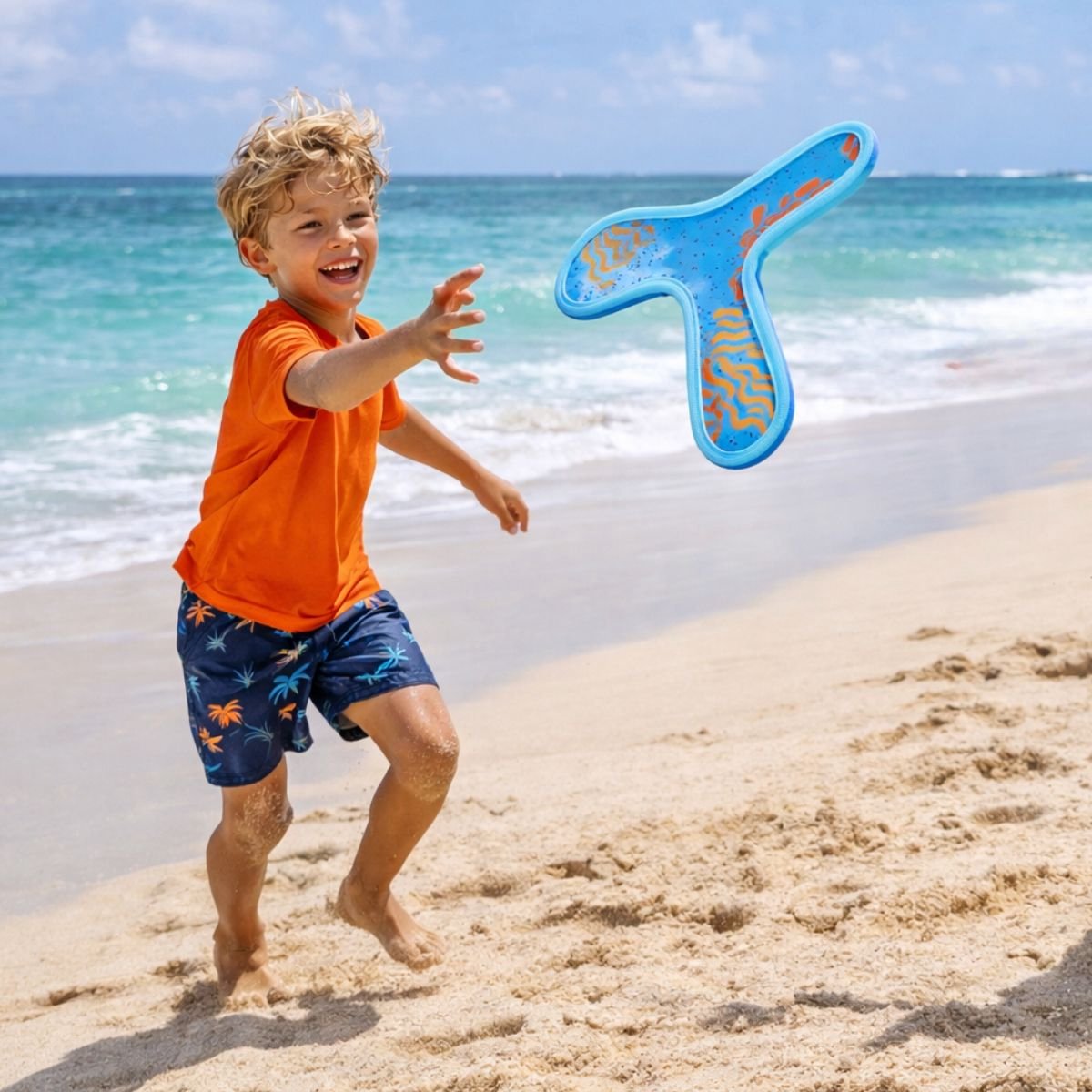 Eddy Toys clover frisbee 2 stuks - zachte frisbees van neopreen - ideaal voor vangen en gooien buiten - doorsnede 36 cm - gewicht 79 gram - 2 jaar garantie - blauw