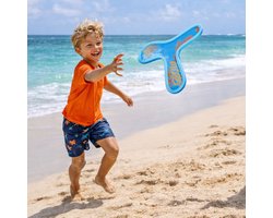 Eddy Toys Clover Frisbee 2 Stuks - Zachte Frisbees van Neopreen - Ideaal voor Vangen en Gooien Buiten - Doorsnede 36 cm - Gewicht 79 Gram - 2 Jaar Garantie - Blauw