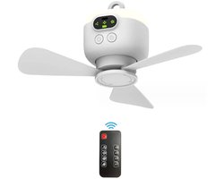 House of Balance AirFlow Pro – Plafondventilator Draagbaar – 8000mAh – Afstandsbediening – LED Verlichting – Ventilator Draadloos – Tent Camping Camper Ventilator
