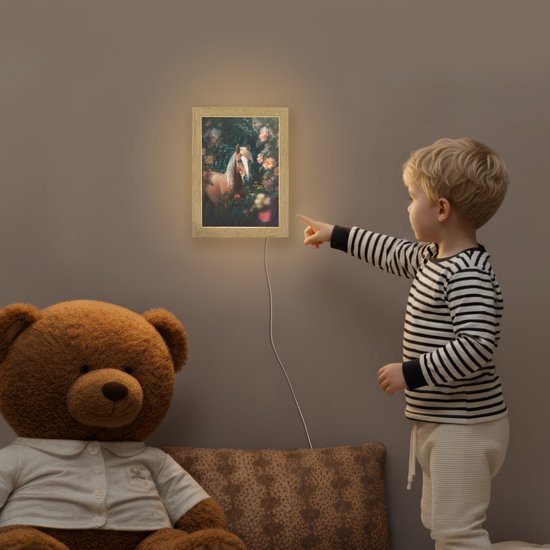 Nachtlampje 15x20 cm - Kinder lamp - Paard - Natuur - Bloemen - Bos - Dieren - Tafellamp kinderkamer - Slaapkamer lamp - Bedlamp kinderen - Kinderlampje stopcontact - Wandlamp babykamer - Nachtlampjes van Merkloos — afbeelding 5