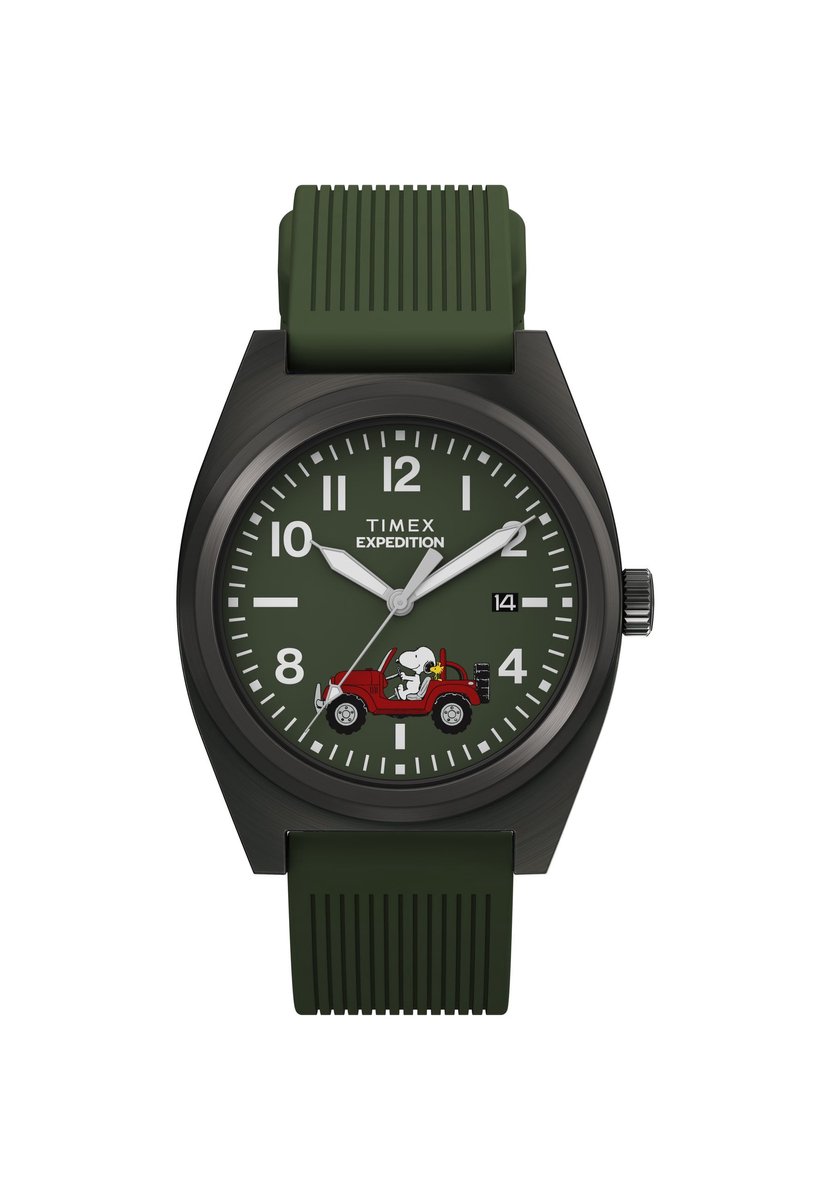 Timex Timex X Peanuts Expedition Capstone Quartz Analoog Horloge Groen Kast: 100% Laag Lood Messing | Armband: 100% Siliconen 39 mm TW2Y52500AJ