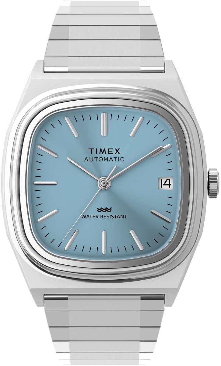 Timex Timex® Automatic 1983 E Line Mechanisch Automatisch Horloge Silver Tone Kast: 100% Roestvrij Staal | Armband: 100% Roestvrij Staal 34 mm TW2Y66700AJ