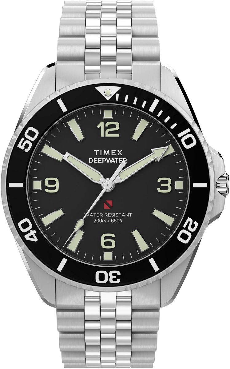 Timex Deepwater Arctic Quartz Analoog Horloge Silver Tone Kast: 100% Roestvrij Staal | Armband: 100% Roestvrij Staal 40.5 mm TW2Y64500AJ, TW2Y64600AJ, TW2Y64700AJ